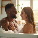Coppia felice che cura la propria igiene intima quotidiana