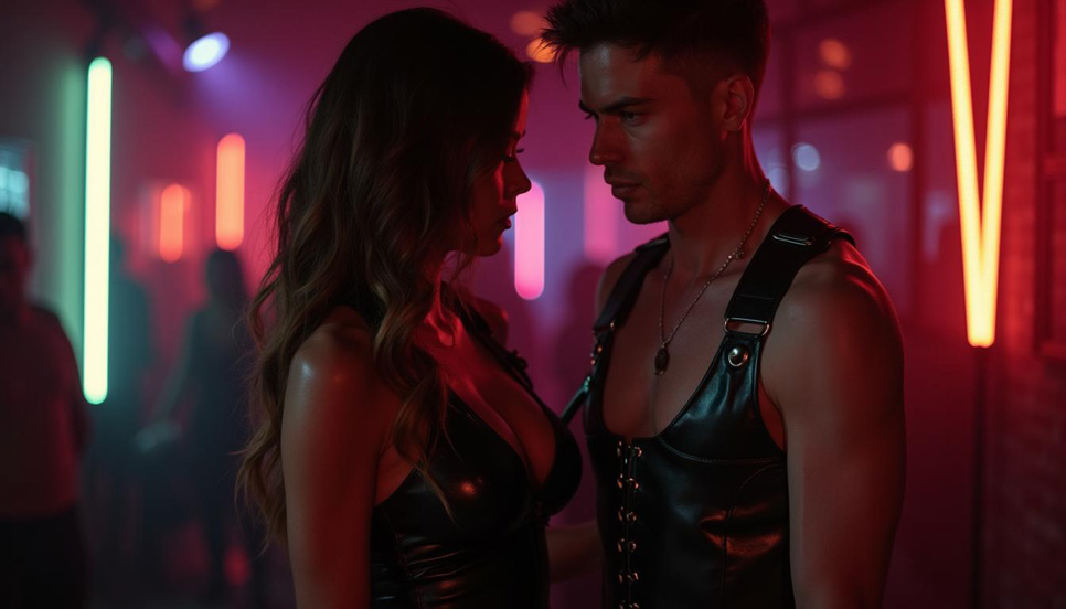 Coppia che esplora fantasie erotiche in modo sicuro